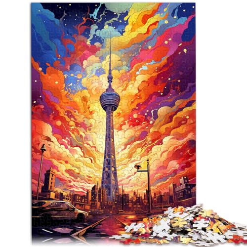 Spiel-Geschenk-Puzzle, farbenfrohe Psychedelie im Weißen Turm von Cesar, 1000-teiliges Puzzle, Holzpuzzle, entspannendes geistiges Lernspielzeug, 1000 Teile (50 x 75 cm)