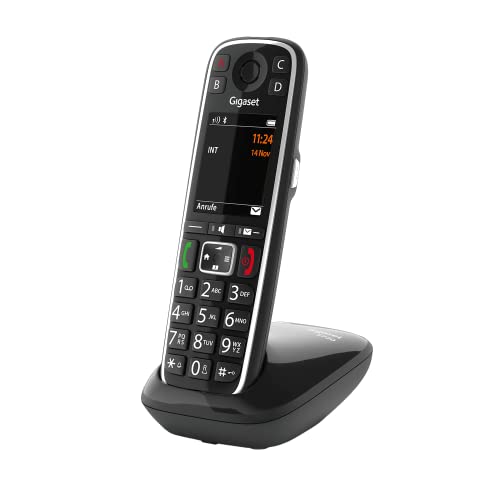 Gigaset E720 Elegantes Familientelefon mit praktischen Bedienungshilfen (DECT Telefon mit Rufnummeransage, Bluetooth, SOS Funktion, einfacher Bedienung) 2,2" TFT-Bildschirm -Made in Germany- schwarz