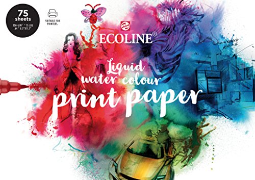 Ecoline Print Papier DIN A4, 75 lose Blätter, Druckpapier, Zeichenpapier, 150 g/m²