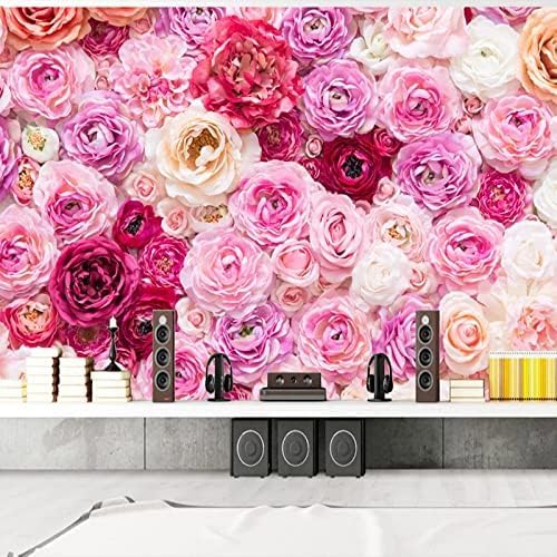 XLMING Kunst Feine Rote Rose Blume Malerei Hochzeit Zimmer 3D Tapete Home Dekoration Wohnzimmer Sofa Schlafzimmer Tv Hintergrund Wand-150cm×105cm