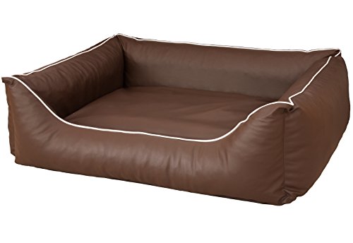 CopcoPet Rocco Hundebett Hundesofa Wendebett Kunstleder M ca. 80 x 60 cm Braun