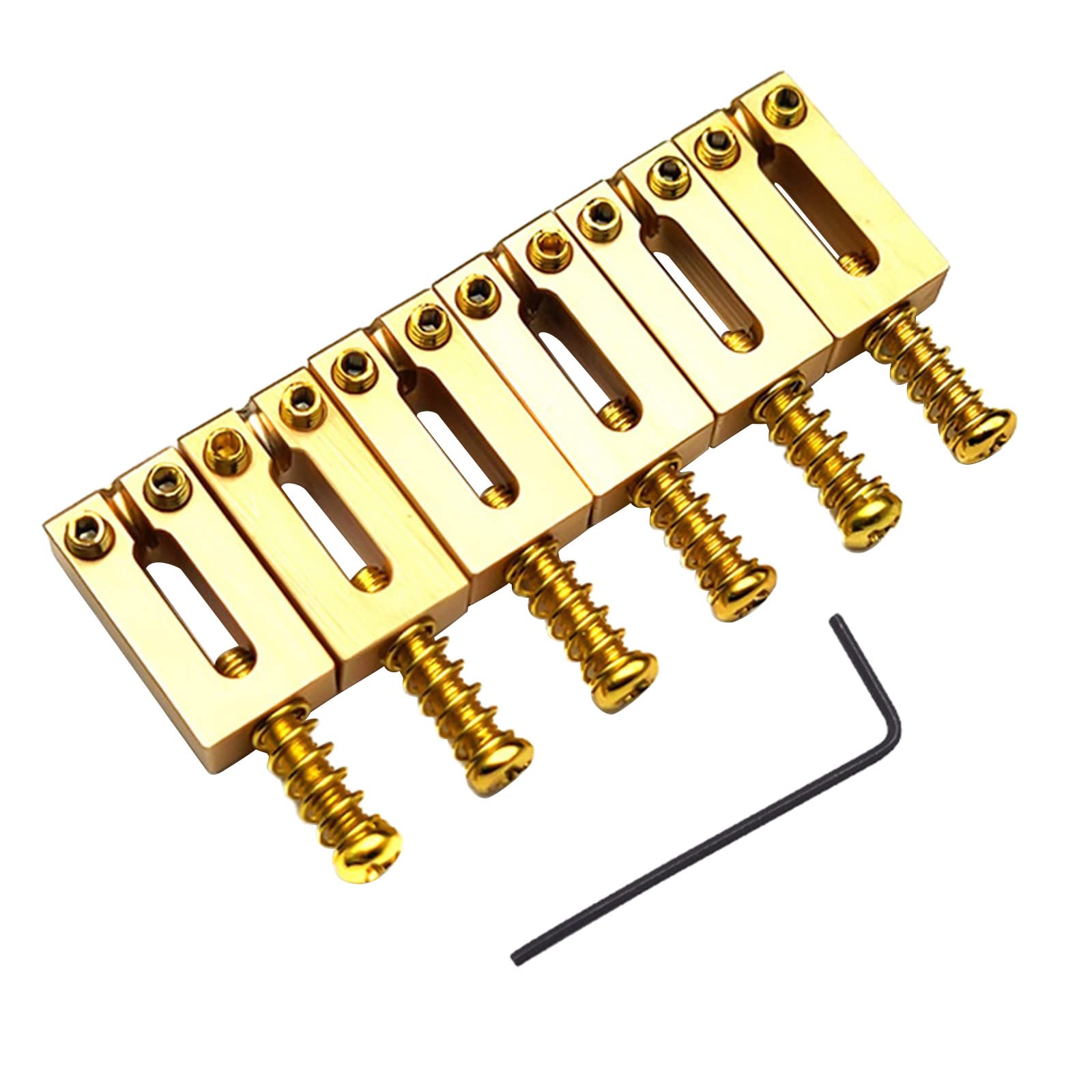 E-Gitarren-Stegsattel, Tremolo-Brückensattel, 10,5 mm, Messing, flache Oberseite, Gitarrensattel, Ersatz mit Schraubenschlüssel