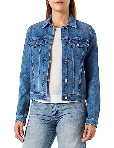 Love Moschino Women's Trucker Jacket, MEDIUM Blue Denim, 42