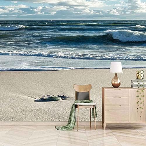 Strand-Wellen-Landschaft 3D Tapeten Wanddekoration Fototapete Sofas Wohnzimmer Wandbild Schlafzimmer-400cm×280cm