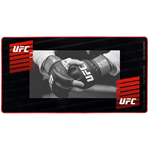 Konix UFC Gaming-Mauspad XXL 90 x 46 cm - Rutschfeste Gummiunterlage - Schwarz und Rot.