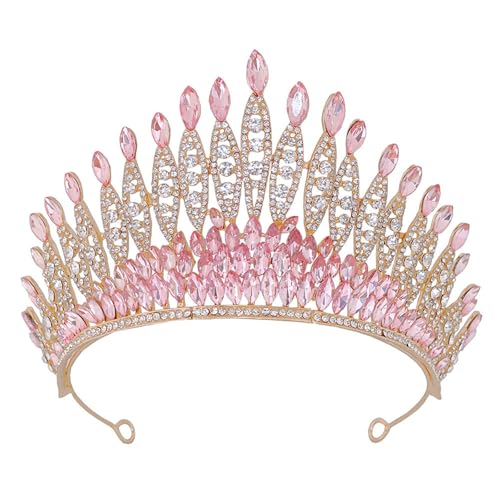 ohodhmnu Glitzernde Strasssteine, Brautkrone, verstellbare Größe, Kristall-Tiaras für Brautjungfern, Kopfzubehör, Party-Kopfschmuck