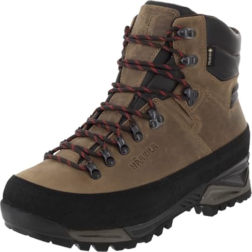 Härkila Saxnäs GTX Mid Brown Herren - Wasserdichter Trekkingstiefel für die Jagd aus Leder - Robuster Jagdstiefel für Männer mit Gore-Tex Membran , Schuhgröße:40