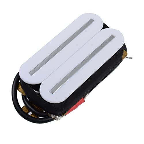 ZENGXUE E-Gitarre Humbucker Dual Coill Dual Rail Guitar Bridge Pickup mit 57mm Stahlstahl Pole Schwarz Weiß Elfenbeingrün Humbucker Tonabnehmer Set (Color : White)