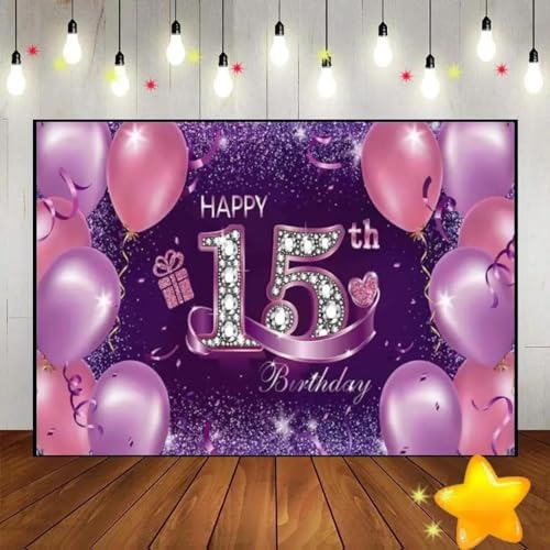 Alles Gute zum 15. Geburtstag Mädchen Hintergrund Baby Dusche Party Hintergrund für Fotografie Rot geboren Requisiten Spiel Cust Banner 350x230cm