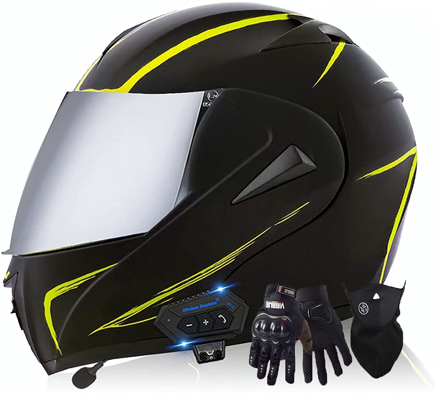 Modulare Motorradhelme Bluetooth Helm DOT/ECE-Zertifizierung Klapphelm Motorradhelme Touring-Helme Integrierter Bluetooth-Kopfhörer Mit Lautsprechern Für Automatisches Beantworten