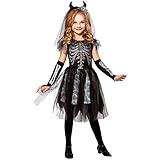 W WIDMANN MILANO Party Fashion - Kinderkostüm Skelettbraut, Kleid, Totenbraut, Halloween