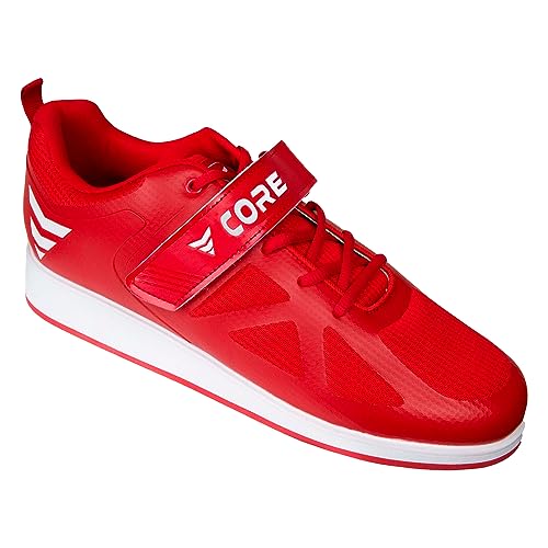 Nordcore Gewichtheberschuhe, Powerlifting Schuhe, Gewichtheberschuhe für Herren und Damen, Shoes for Weightlifting and Bodybuilding, Squat Schuhe, Gewichtheber Schuhe, Kreuzheben Schuhe Rot 39 EU