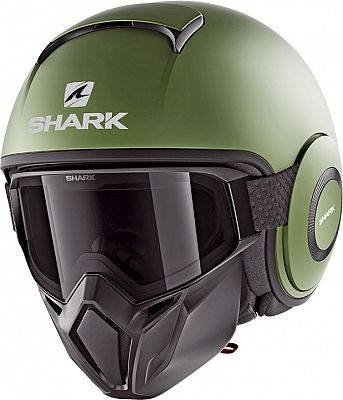 Shark Motorradhelm STREET DRAK BLANK MAT GMA, Grun, S