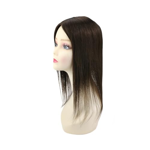 Haartopper für Frauen Haar-Topper for Frauen, Haarausfall-Abdeckung, Mono-Basis-Oberteil mit PU-beschichtetem Echthaar, glatte Haarteile, Clip-in-Toupet aus maschinellem Remy-Haar Haarteil Topper Toup