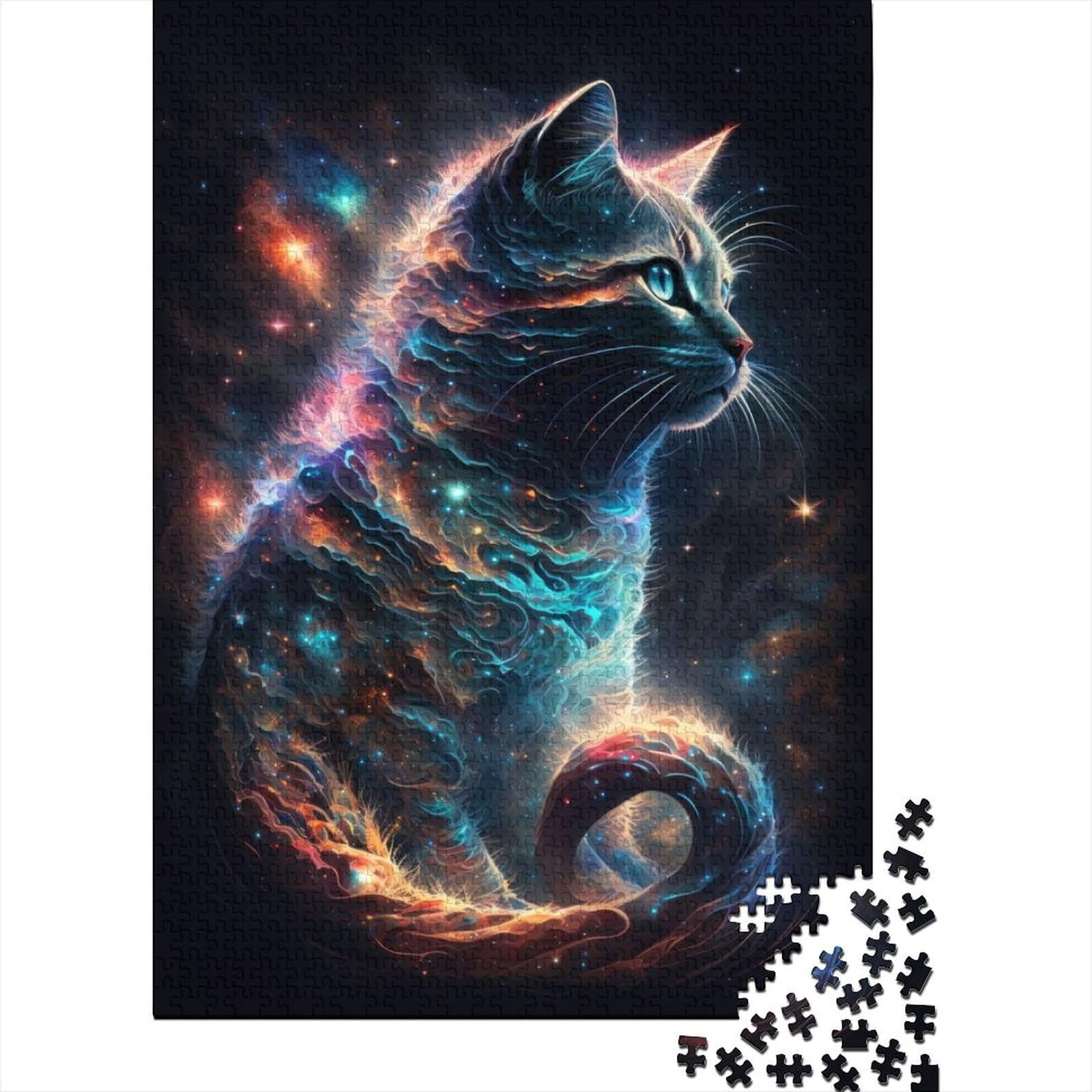 Nebula Kitten Puzzle für Erwachsene, 1000 Puzzles für Erwachsene, Teenager, Puzzles für Erwachsene, Lernspiel, Herausforderungsspielzeug, 75 x 50 cm