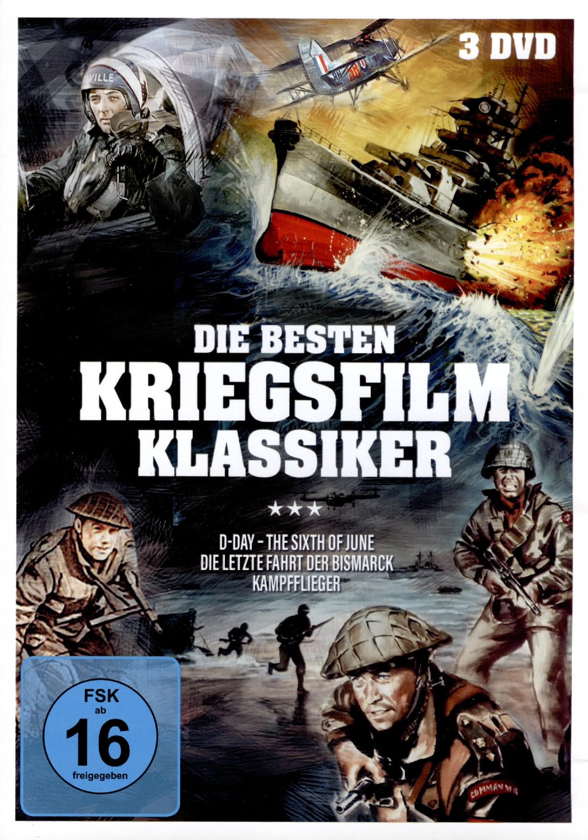 Die Besten Kriegsfilm-Klassiker (D-Day – The Sixth of June, Sink the Bismarck, The Hunters) [3 DVDs]