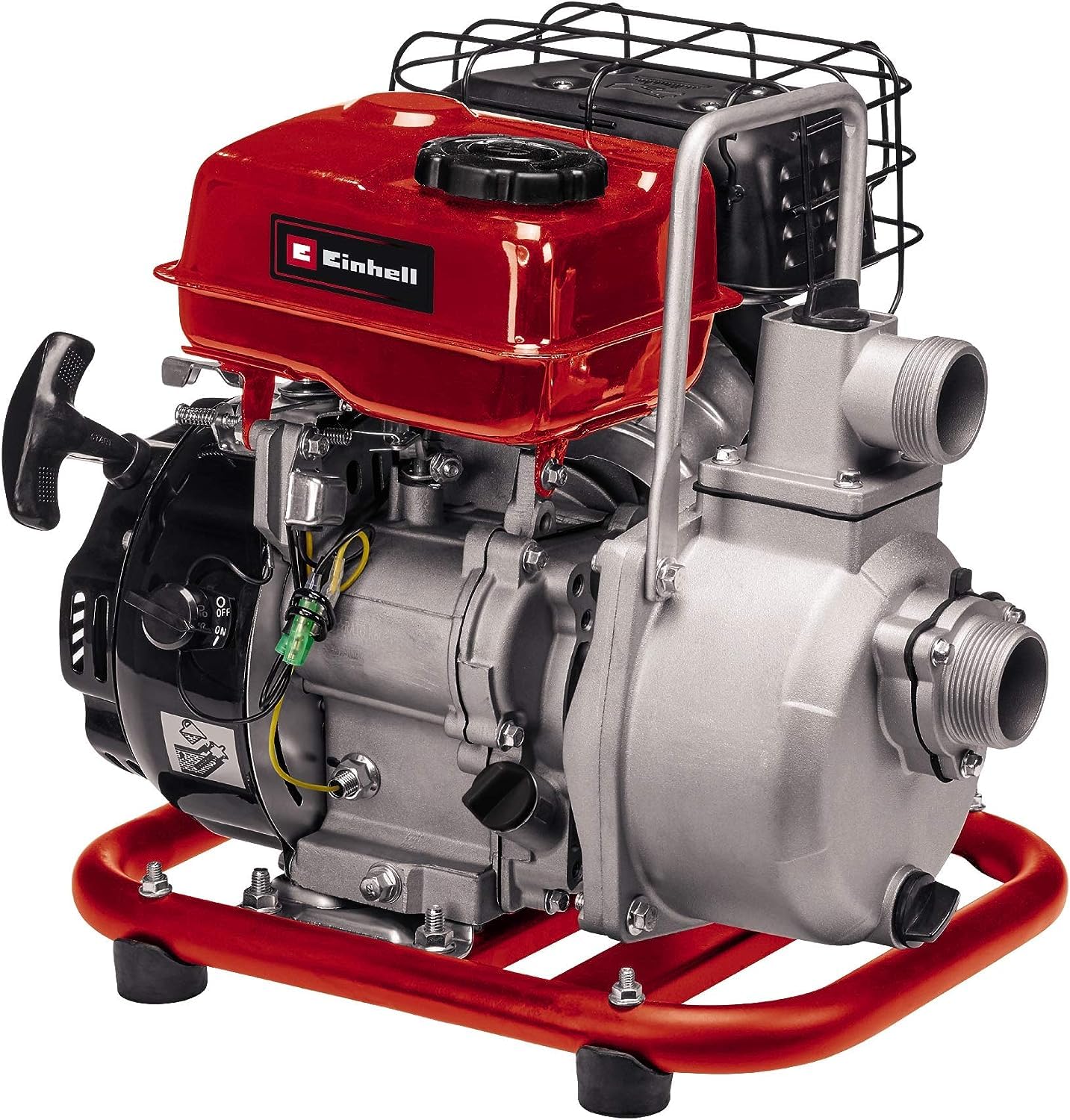 Einhell Benzin-Wasserpumpe GC-PW 16 (1.6 kW, max. 14000 L/h Fördermenge, max. 28 m Förderhöhe, Wasserablassschraube, Ölmangelsicherung, inkl. 2x Schlauchadapter, Saugkorb)