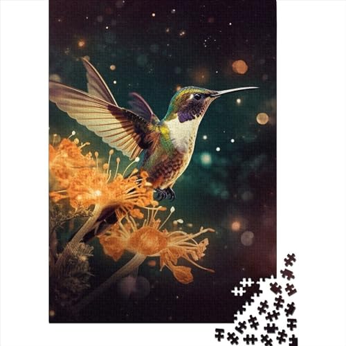 Kunstpuzzle für Erwachsene, 1000 Teile, Tierkolibri, lustige Puzzles für Erwachsene, 1000 Teile, großes Holzpuzzle für Erwachsene (Größe 29,53 x 19,69 Zoll)