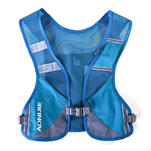 Aonijie, Leichte Outdoor-Weste mit Wasserbeutelhalterung und Rucksackfunktion für Wandern, Marathon, Klettern, Radfahren, blau