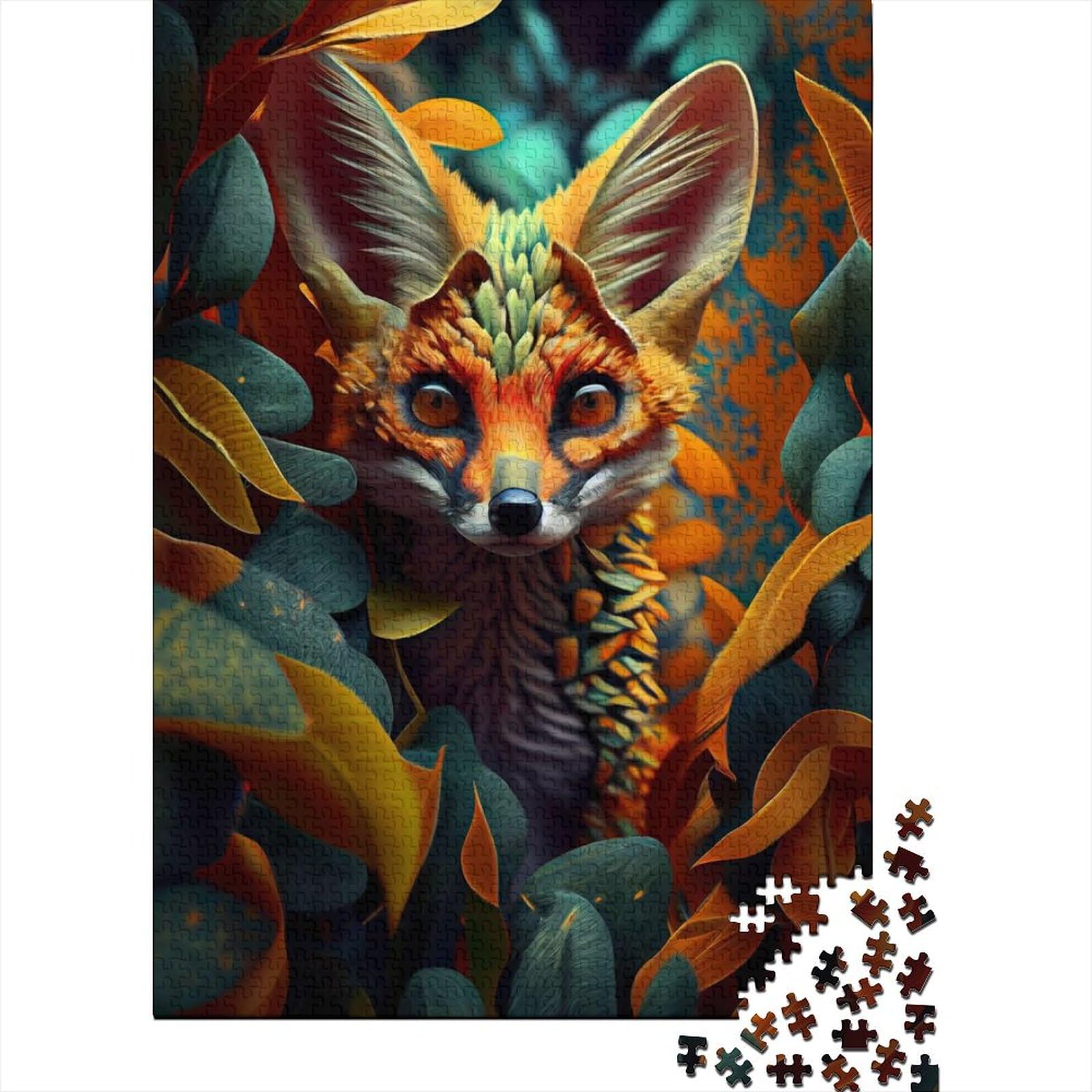 Wilde Tiere Natur Fuchs Puzzle für Erwachsene 500 Teile Puzzle für Erwachsene Schwierige Puzzles Ganze Familie Und Die 52x38cm