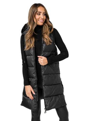 BOLF Damen Weste Bodywarmer Steppweste Daunenweste Funktionsweste Vest Ärmellose Sportweste Kapuzenweste Wärme Freizeit Outdoor Slim Fit Modellauswahl R8212 Schwarz XL [U1U]