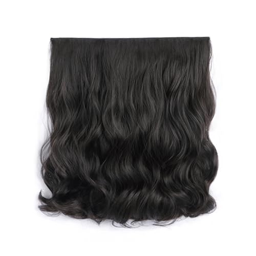 Elegant 3 Stück, künstliches Haar für Damen, volumenverstärkende, unsichtbare, nahtlose Haarverlängerungen, 45 cm, braun und schwarz Natürlich und echt