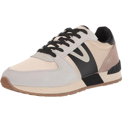 TRETORN Loyola Damen Sneaker zum Schnüren, Weiß/Taupe/Schwarz, 38.5 EU