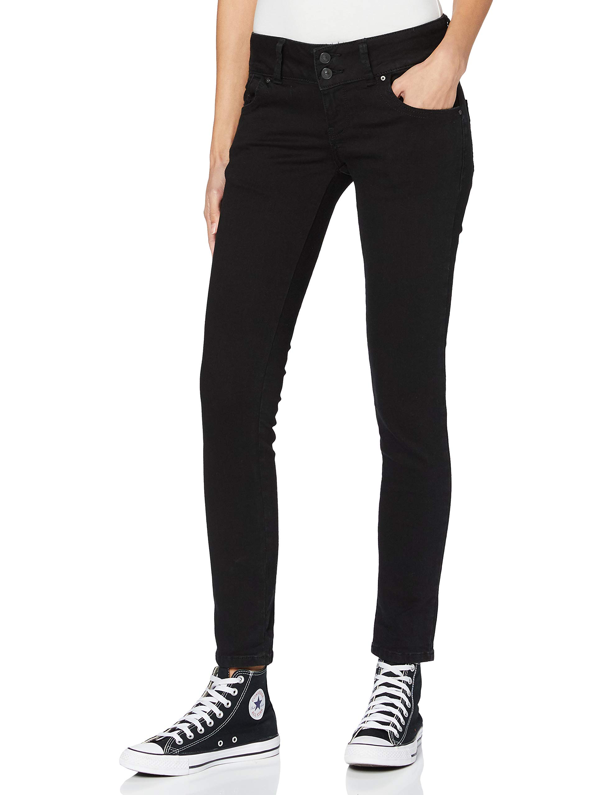 LTB Jeans Damen Molly Jeans, Black to Black Wash, 30W / 30L