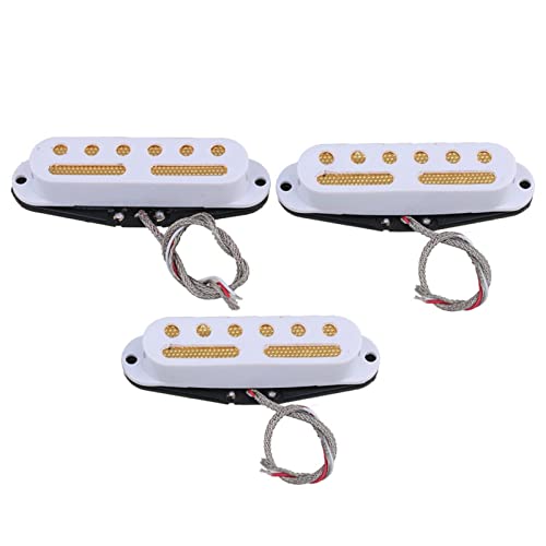 ZENGXUE 3 Stücke Gelber Einzelspulenabholung An Humbucker E-Gitarre Humbucker Tonabnehmer Set (Color : White)