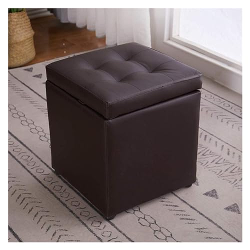 RAABYU S Fußhocker, moderner quadratischer Aufbewahrungshocker, Schminkhocker, Lederpouf, Couchtisch, Beistelltisch, Fußhocker, Sitz, Frisiertisch, Fußstütze