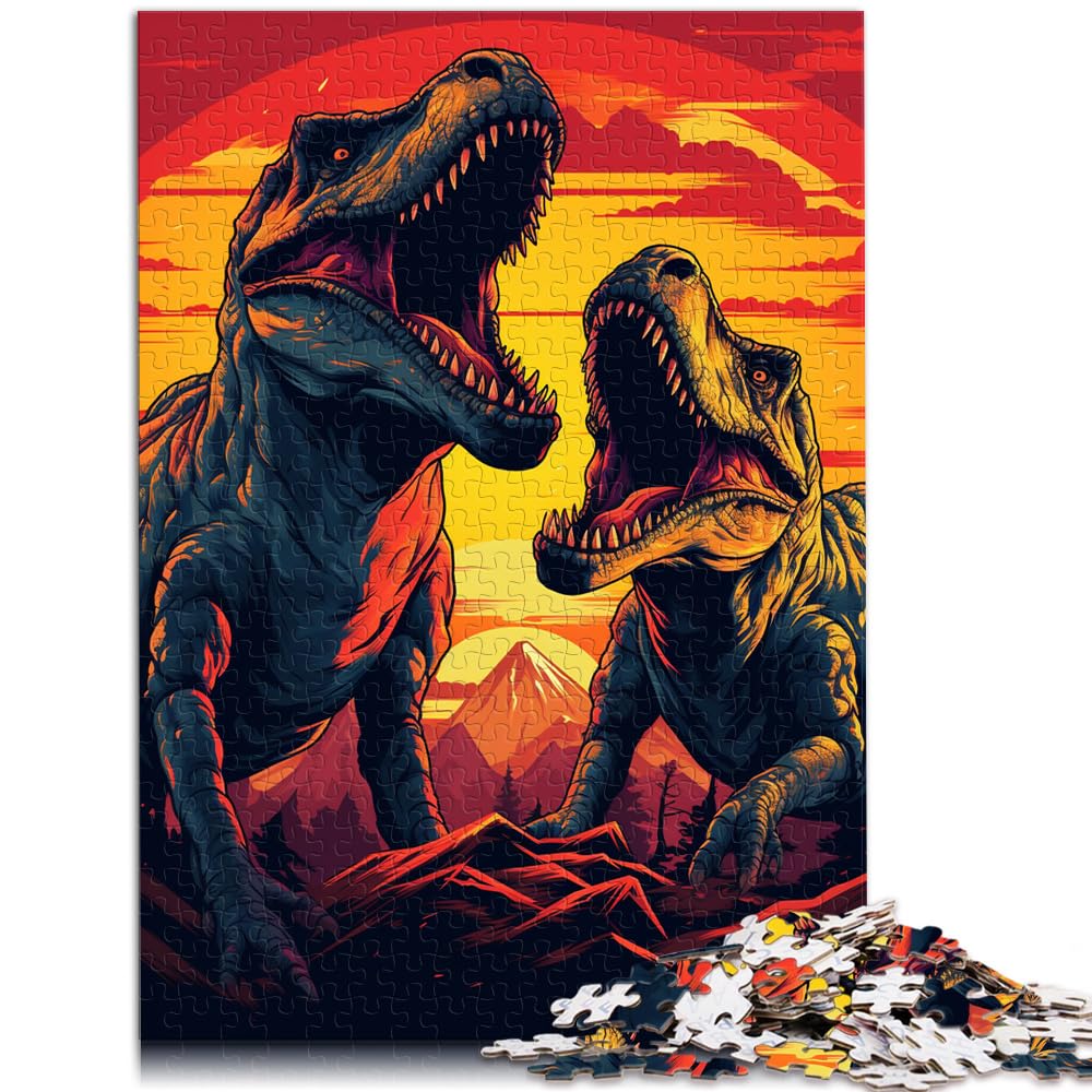 Puzzle, Lernspiele, Tyrannosaurus Rex auf der Suche nach Beute, Puzzle für Erwachsene, 1000 Teile, Holzpuzzle für Puzzlegeschenke, 1000 Teile (50 x 75 cm)