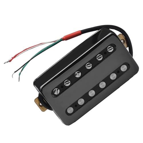 II Stil Messing Abdeckung E-gitarre Humbucker Hals Pickup Spule Spliting Pickup Gitarre Teile Single-Coil-Tonabnehmer (Color : Bk)