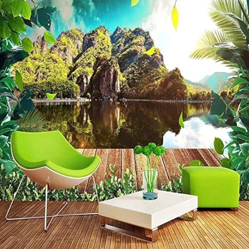 XLMING Stereofenster Mit Meerblick Auf Den Strand 3D Tapete Wohnzimmer Sofa Schlafzimmer Esszimmer Home Dekoration Wand-350cm×256cm