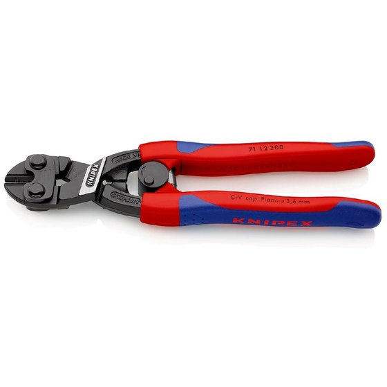 KNIPEX® - CoBolt® Kompakt-Bolzenschneider schwarz atramentiert, mit schlanken Mehrkomponenten-Hüllen 200 mm 7112200