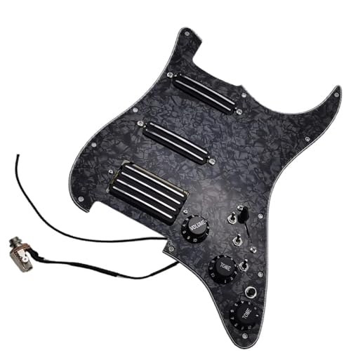 Standard-Pickguard-Tonabnehmer Humbucker-Tonabnehmer für Gitarre, vorverkabelt, Schlagbrett-Tonabnehmer, mit Kabelbaum, Gitarren-Set, Schwarz (Color : 3/4)