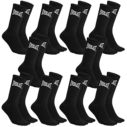 Everlast Unisex Hohe Sportsocken 10 Paar Socken, schwarz/weiß, 39-42