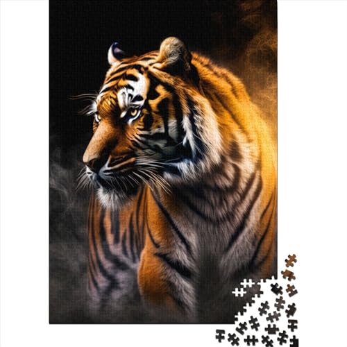 Tiger-Holzpuzzle für Erwachsene und Jugendliche von Adult Jigsaw Puzzles 1000 Teile Spielspielzeug für Erwachsene Familienpuzzle Geschenk (Size : 75x50cm)