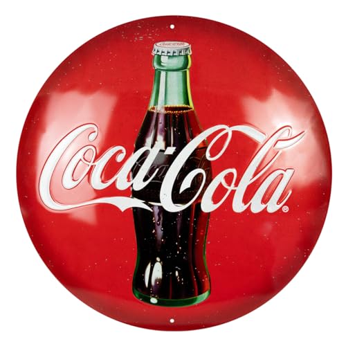 Nostalgic-Art Retro Blechschild, Ø 35 cm, Coca-Cola – Geschenk-Idee für Coke-Fans, Original Lizenzprodukt (OLP), aus Metall, Vintage Design