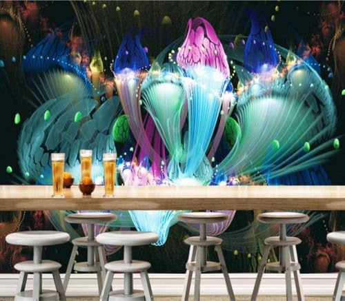 Fantasie Blume Abstrakte Farbe 3D Tapete Poster Restaurant Schlafzimmer Wohnzimmer Sofa TV Dekorative Wand-430cm×300cm