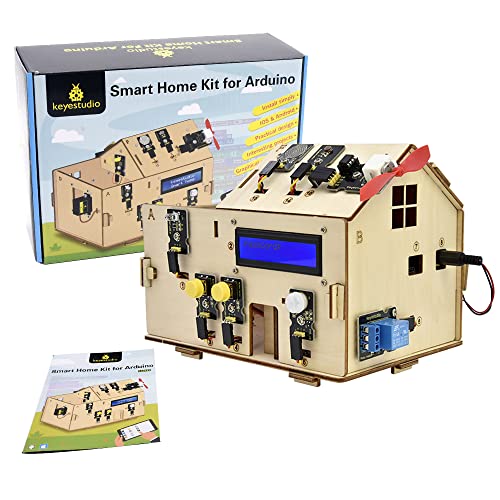 KEYESTUDIO Smart Home Kit for Arduino STEM Set for Learning Internet of Things, Mechanical Building, Electrical Engineering, Code Educational Coding for Kids Teens Adults