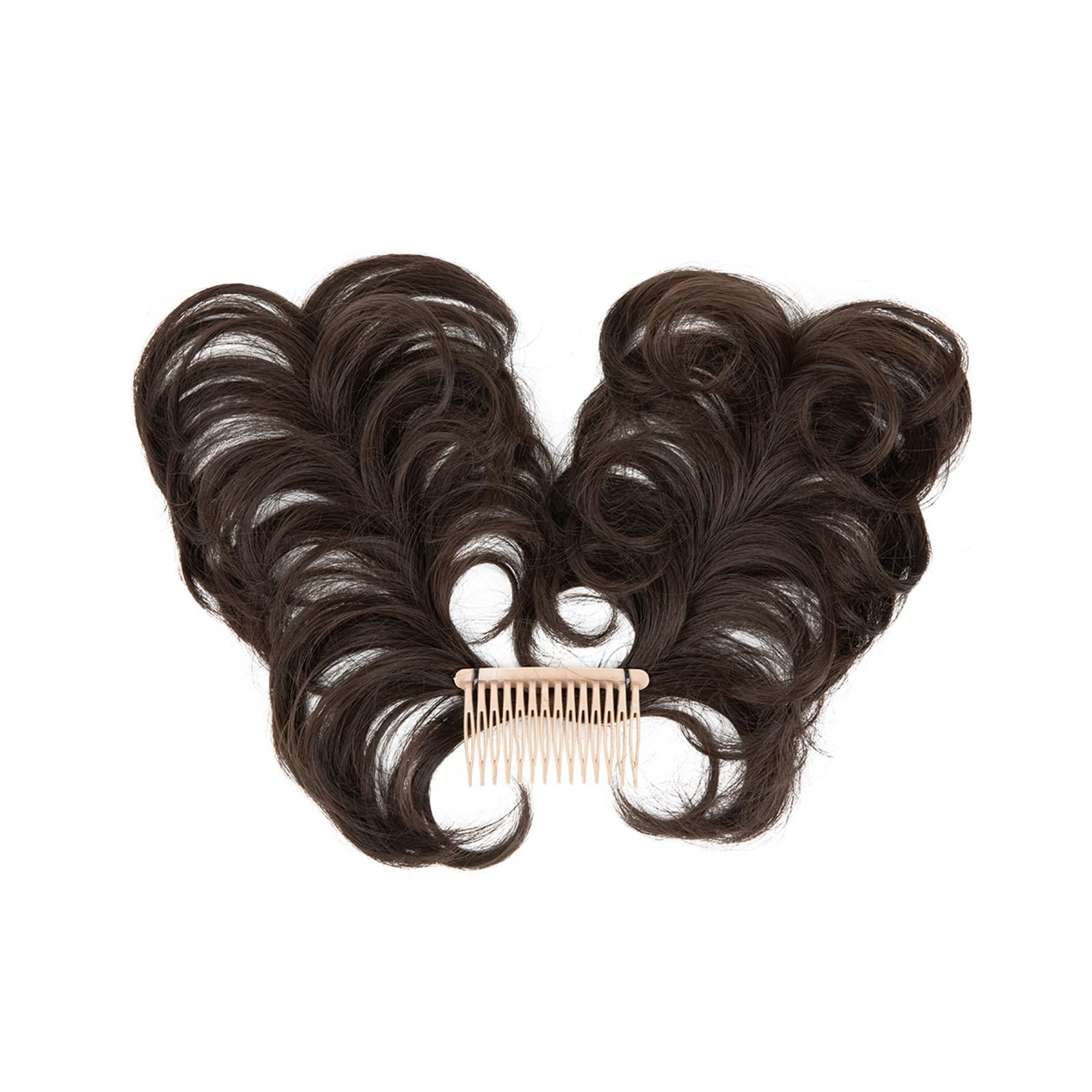 Haarteil Synthetisches, unordentliches Dutt-Haarteil, seitlicher Kamm, Clip-in-Haarknoten, natürlich, gerade, vielseitig, verstellbare Stile, Haarteil for Frauen Haarverlängerung(Dark Brown)