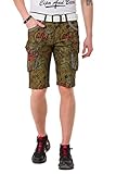 Cipo & Baxx Herren Shorts Kurzehose Cargo Bermuda Alloverprint CK256 Khaki W29