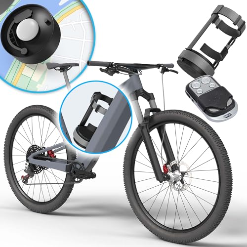 Parkwächter B1 Fahrradalarm mit Flaschenhalterung, E-Bike Flaschenhalter, Fahrrad Alarm mit 2X Fernbedienungen, IP 55 Wasserschutz, Lautstärke und Warnstufen einstellbar, grau