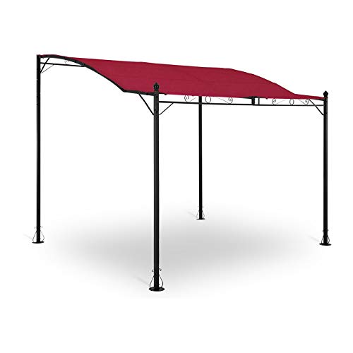 Uniprodo Uni-Gazebo-3X2.5R Anbaupavillon Pavillon Gartenpavillon freistehend weinrot 2,6 x 3 m Polyester 180 g/qm Rahmen pulverbeschichteter Stahl Gartenzelt Partyzelt Sonnenschutz mit Sonnendach