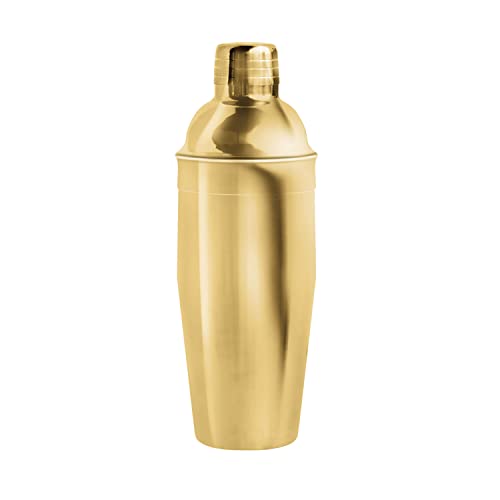 Point-Virgule Cobbler Cocktail Shaker, bar zubehör, Barkeeper Set fur Cocktails, 750ml, goldfarbig