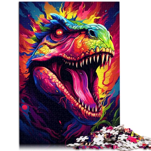 Puzzles, Geschenke, Spielzeug, farbenfrohe Zeichnung eines Dinosauriers, Puzzles für Erwachsene, 1000-teiliges Holzpuzzle zum Stressabbau, zum Zeitvertreib zu Hause, 1000 Teile (50 x 75 cm)