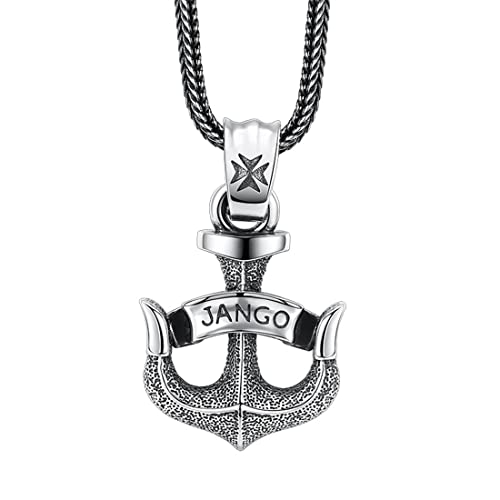 VOYADE Anker-Anhänger Aus Sterlingsilber Für Herren, S925-Thai-Silber, Vintage-Anhänger-Halskette Aus Nautischem Marineseil Für Herren,Silber,Single pendant