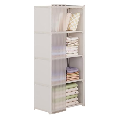 Stoff-Kleiderschrank – Organizer für Schlafzimmer | Organizer mit Kleiderstange mit Deckel | Organizer für Kleiderschrank mit 5 Ebenen mit Stoffbezug N