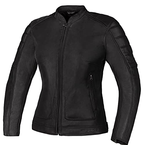 Ozone Sparrow II Lady Motorrad Lederjacke für Frauen Ellenbogen- und Schulterschutz Belüftung 5 Taschen Abnehmbare Thermoweste