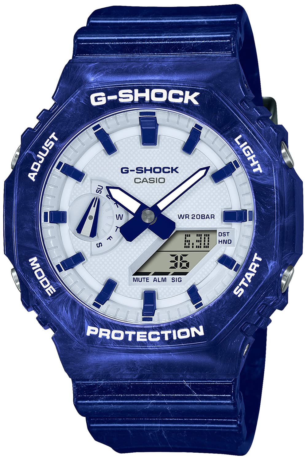 Casio G-Shock GA-2100BWP-2AJR Aoba (Blue Flower) Design Modell Versand aus Japan veröffentlicht im Juni 2022, blau, Blau